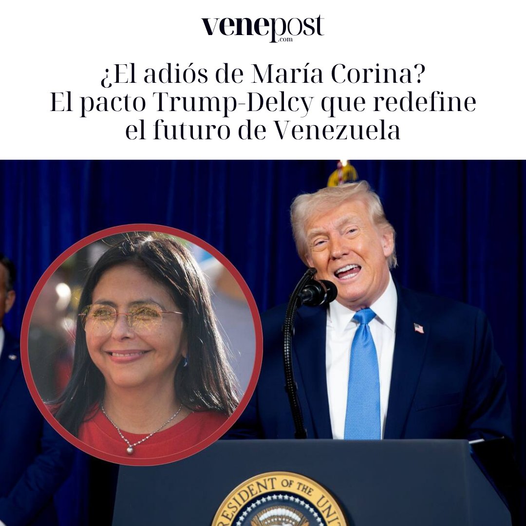 venepostinfo's tweet photo. ¿El adiós de María Corina? El pacto Trump-Delcy que redefine el futuro de Venezuela

👇
https://t.co/JvRvy3EmcD https://t.co/oYVw4od6DT