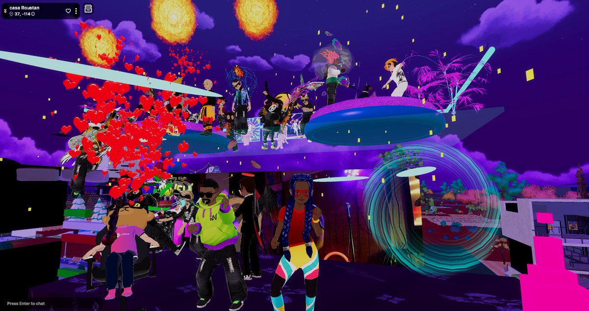 mysunnyatlantic's tweet image. The vibes and the beat go on in @decetreland with @stoney_eye killing it. 

MoFyah. 🔥

Special birthday shoutout to @DOCTORdrippNFT 🎉

#Decentraland #Web3 #Metaverse #Web3Community