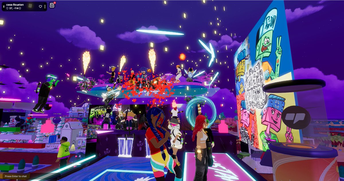 mysunnyatlantic's tweet image. The vibes and the beat go on in @decetreland with @stoney_eye killing it. 

MoFyah. 🔥

Special birthday shoutout to @DOCTORdrippNFT 🎉

#Decentraland #Web3 #Metaverse #Web3Community