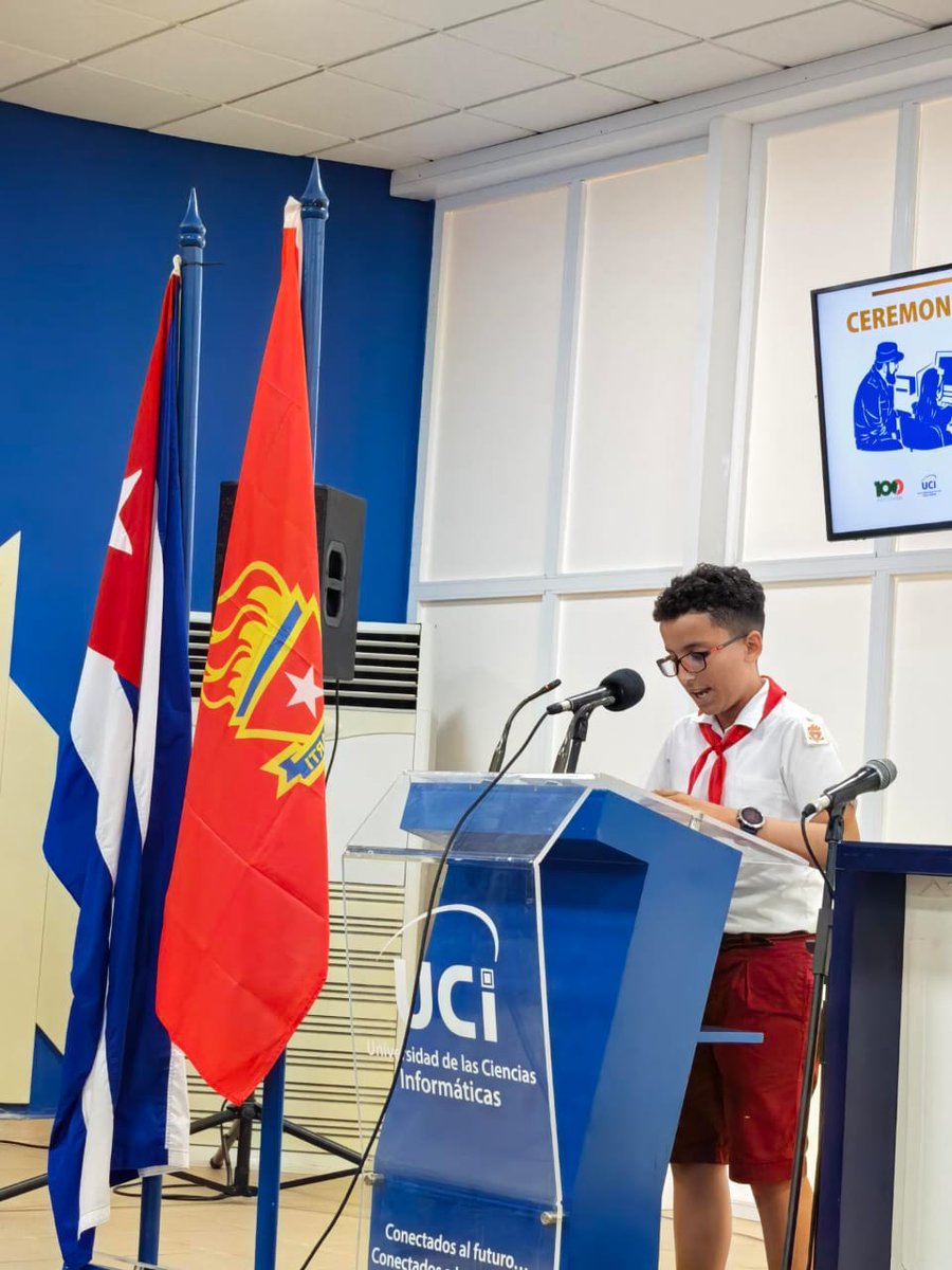 MayraArevich's tweet photo. Participamos hoy en la Premiación del Concurso Infantil “Fidel y la informática” en la @universidad_uci. Nuestros pioneros, con ingenio y pasión, honran el legado de #100AñosConFidel y muestran que el futuro digital de #Cuba está en manos seguras.   
#ConectadosALoNuestro 🇨🇺 https://t.co/KnykuV86tf