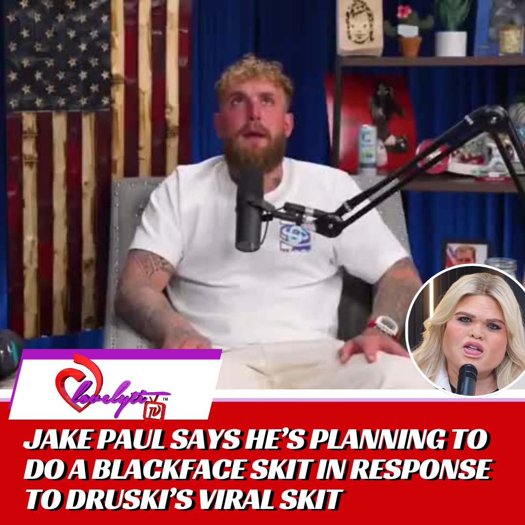 lovelyti's tweet image. Jake Paul is catching attention after comments he made during a recent conversation with Theo Von about comedian Druski’s viral “conservative women” skit.

Thoughts? 👀

#JakePaul #Druski #Lovelytitv