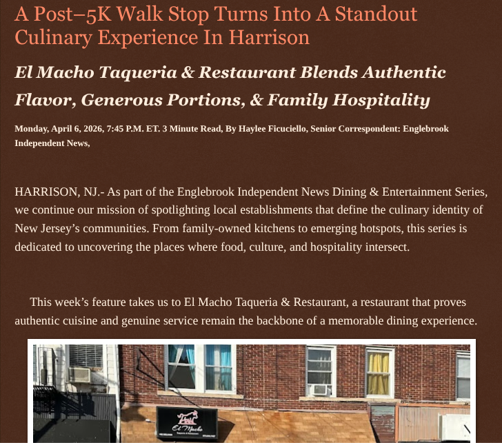 ArtFletcher9's tweet photo. A Post–5K Walk Stop Turns Into A Standout Culinary Experience In Harrison https://t.co/Fp8dFrpdEP via @Englebrooknews #NewJersey #Dining #HarrisonNJ #ElMacho #Taqueria #restaurant @wireless_step @HRG_Media @LodiNJNews @HayleeNews @Fordmb1953 @SarahGeving1 @Shannon96574094 @Daytobehappy @janninereid1 @gator4kb18 @TrumpWasRite2 @KathyKbrose @RobGerundo @JimBobW49