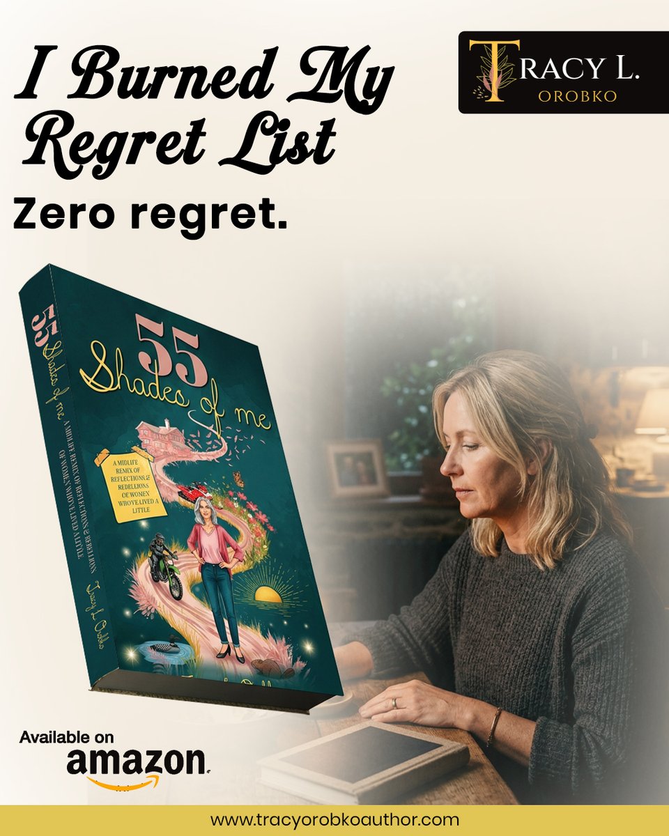 authortracyorob's tweet image. “I burned my regret list.
Zero regret.”
Let go. Move forward lighter.

👉 Read now: amazon.com/55-Shades-Me-R…

#MidlifeHealing #LetGo