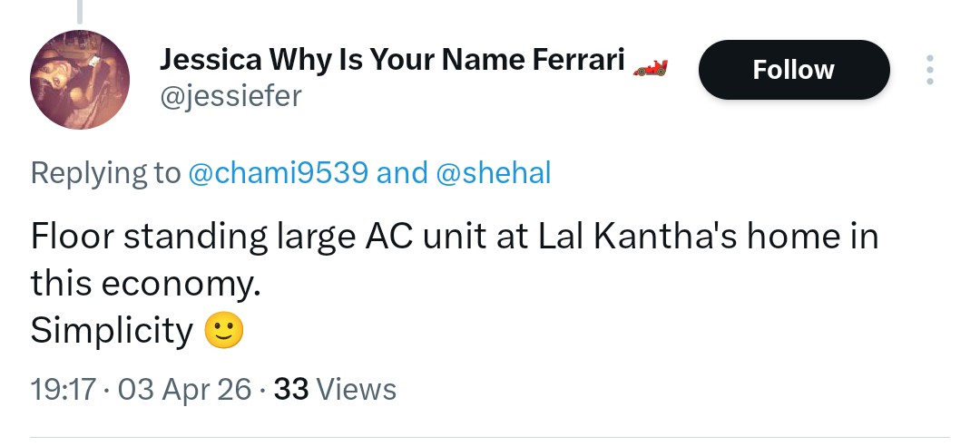 nomadic_sanjee's tweet image. Love the déjà Vue to the good ole days of the Colombo privileged.
A leftist cannot rent an air cooler for an alms giving these days in #SriLanka.
අනේද කියන්නේ...Ferrari it is. 🤣🤣🤣
#ColomboPrivilege
#ClassPrivilege