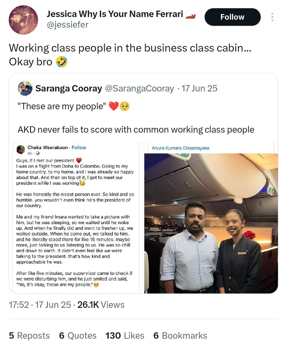 nomadic_sanjee's tweet image. Love the déjà Vue to the good ole days of the Colombo privileged.
A leftist cannot rent an air cooler for an alms giving these days in #SriLanka.
අනේද කියන්නේ...Ferrari it is. 🤣🤣🤣
#ColomboPrivilege
#ClassPrivilege