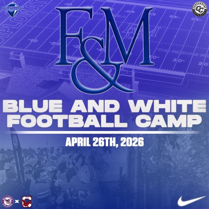 Thanks to <a href="/Coach_Phelan25/">Michael Phelan</a> and <a href="/FandMFootball/">F&M Football</a> for the invite to their prospect camp! Really appreciate the invite coach!🤝🏽

<a href="/AW_VikingsFB/">Archbishop Wood Football</a> <a href="/DavidBRobbins1/">David Robbins</a> <a href="/CoachGoettner/">Coach Goettner</a> <a href="/NewkirkCoach/">Coach C</a> <a href="/footballcoach79/">coachweider</a>