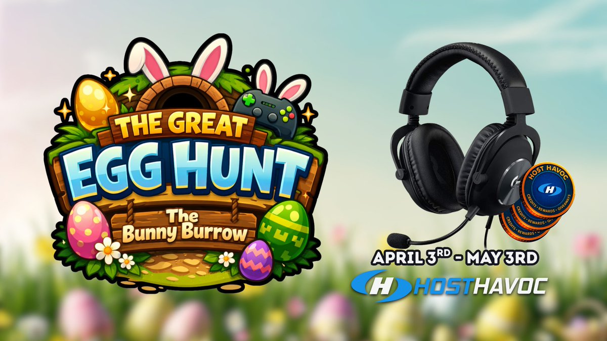 HostHavoc's tweet photo. 🐰🥚 ONLY 4 DAYS LEFT! 🥚🐰

The Great Easter Egg Hunt ends THIS FRIDAY, and there are only 4 days left to climb the leaderboard and claim your prizes before the bunny packs up and disappears into the void.

Eggs are still spawning every 60 seconds and every 2 messages in #egg-hunt-hq. If you’ve been slacking, now’s your chance to make a comeback. If you’ve been in first place...you may want to start sleeping with one eye open.

Current leaderboard prizes:
🥇 $50 Host Havoc Credit + $25 Amazon Gift Card + Host Havoc Swag Bag
🥈 $25 Host Havoc Credit + Host Havoc Swag Bag
🥉 $15 Host Havoc Credit + Host Havoc Swag Bag

AND don’t forget we’re also running our Easter giveaway! One lucky winner will receive:
🎁 Logitech G Pro X Gaming Headset
🎁 $30 Host Havoc Credit

Enter here:
 https://t.co/i3PIpNm4xi

Join the Discord and start hunting before time runs out:
 https://t.co/1d2VQsuxQG

The bunny has lost control. The eggs are everywhere. Friday is approaching.

#HostHavoc #EasterEggHunt #GamingGiveaway #DiscordCommunity #SpringEvent