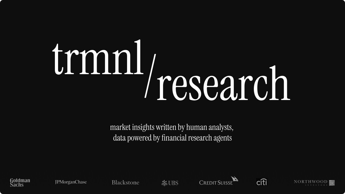 Terminalx_ai's tweet photo. We're excited to introduce /research. A new series featuring market insight articles written by our analysts, powered by Deep Research and Custom Reports Agent. 

First issue dropping soon... https://t.co/fuqW20aYKc