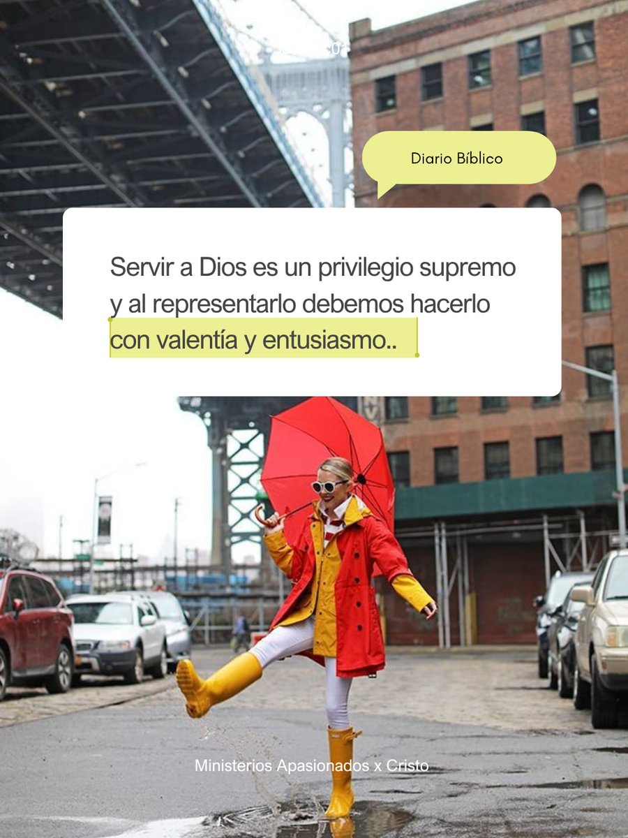 APxC01's tweet photo. —Diario Bíblico 

Servir a Dios es un privilegio supremo y al representarlo debemos hacerlo con valentía y entusiasmo.. (Ver Ro 1:26). https://t.co/cInnP9s8ma