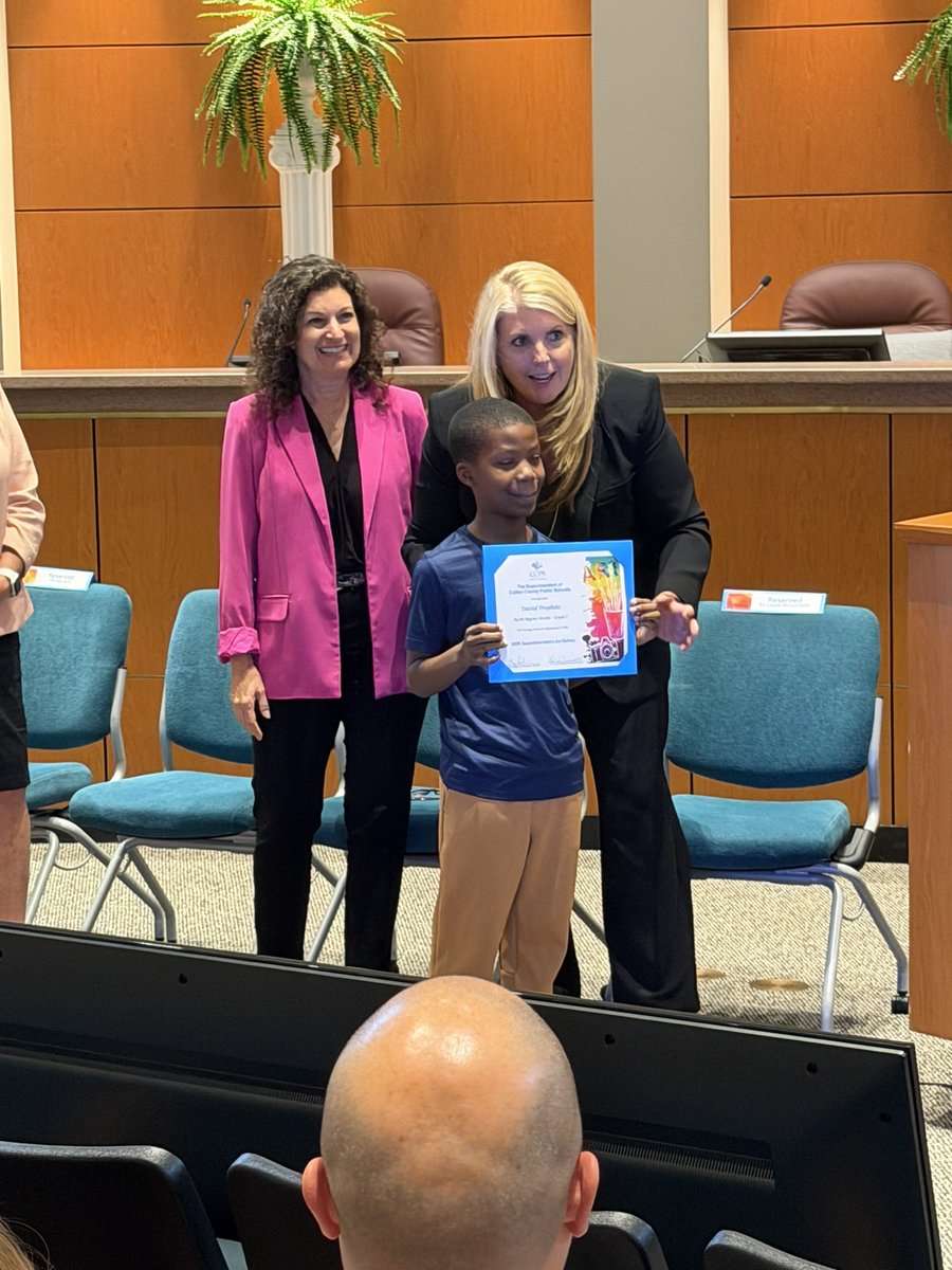 NNMSlibrary's tweet photo. A huge shout out to David Prophete representing NNM at the Superintendent Art Show!!!!!!! Way to go!!!!! We are so proud!!!!! @NNMSPTO @CCPS_Curriculum  @collierschools https://t.co/hbmFCFwO7d