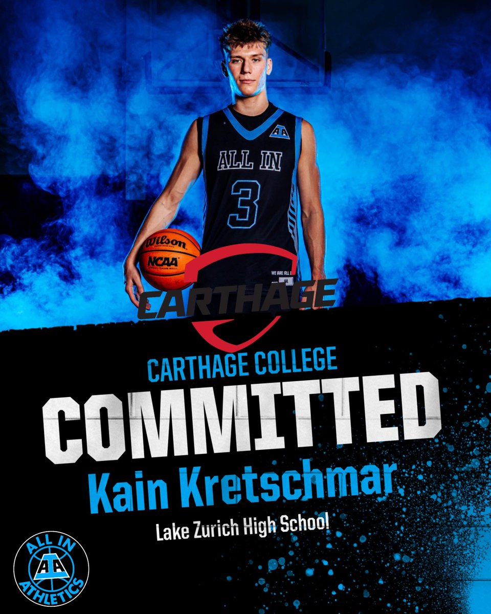 aiathletics's tweet photo. Congratulations to ALL IN 2026 @KainKretschmar on his commitment to Carthage College. 

Can't wait to see you suit up for the Firebirds! #ALLINfamily @AIAeliteboys https://t.co/AdMlLeffvY