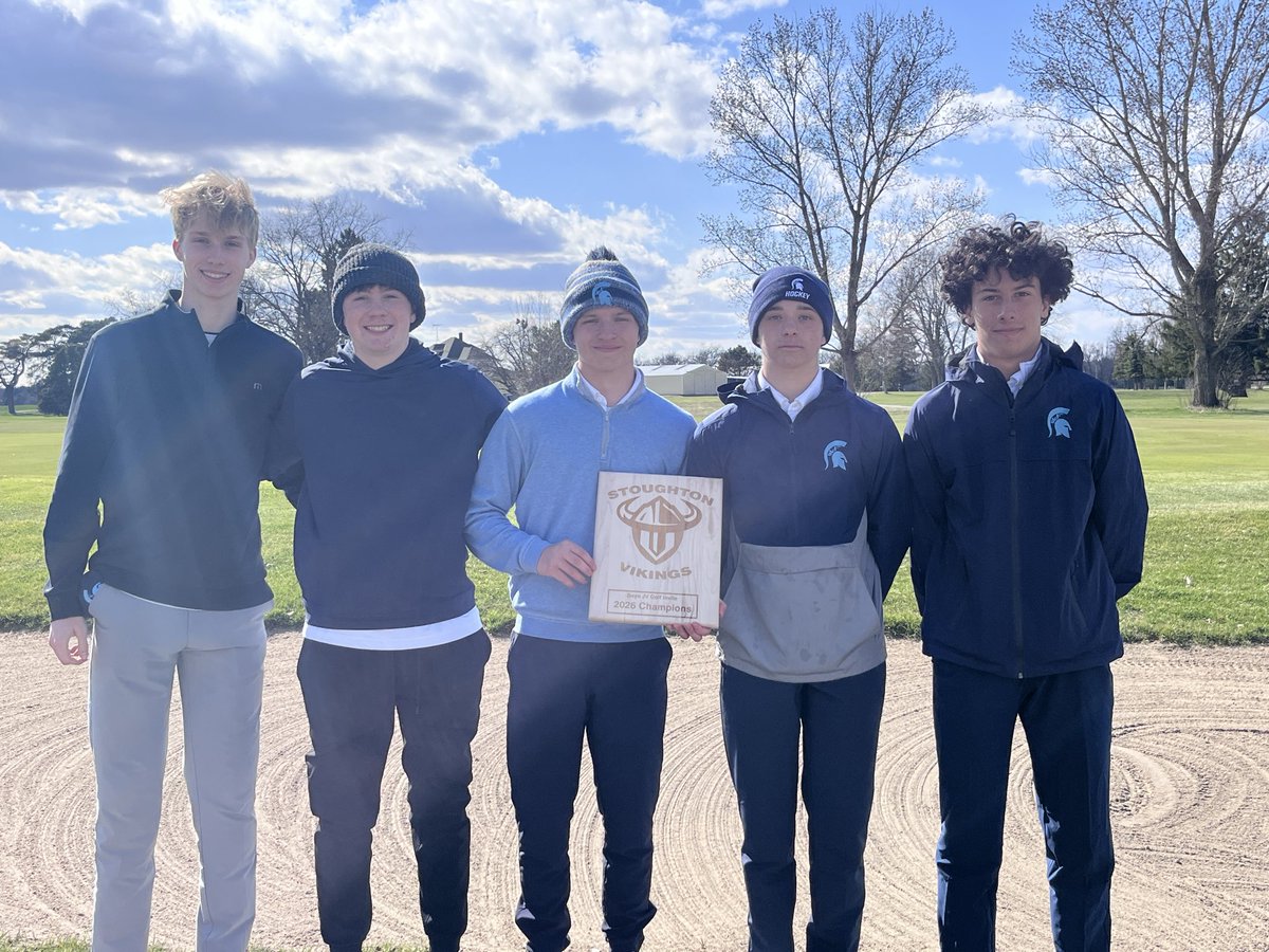 McfarlandGolf's tweet photo. 🚨Spartan JV wins the Stoughton JV invite at Coachman’s golf course.The Spartans shot 313 as a team and were led by Thatcher Martin who carded a 2-over 73! 

Mason Lenz (78),  Dane Calabrese (80) and Korben Dotzauer (82) all placed in the top 10 individually! ⛳️🏌️‍♂️ https://t.co/KCTbBhjKDL
