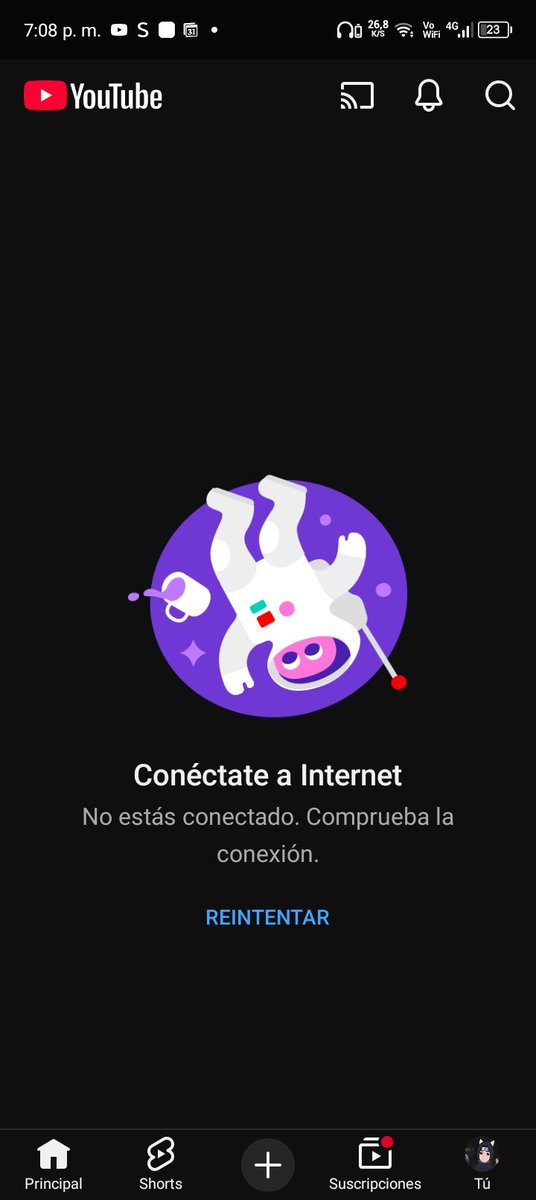 grafito_x's tweet photo. Me aparece así yt , pero cuando entró a las notis, me carga normal, a usted también? #YouTubeSupport https://t.co/nWd8P92WkD