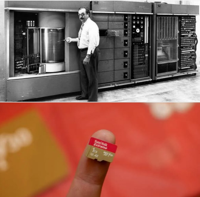 alphafox's tweet photo. 3.75 MB in 1956 Vs. 1 TB today https://t.co/a6qxbLa6Hh