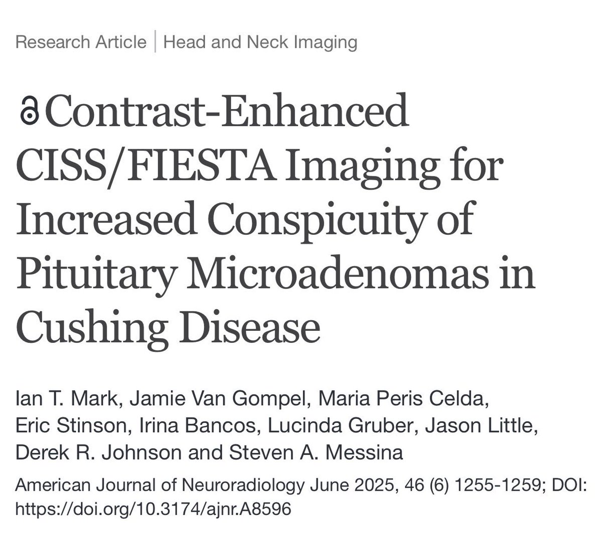 iantmark's tweet image. 3 of our papers were nominated @ajnr! @MayoRadiology #SIH #Pituitary