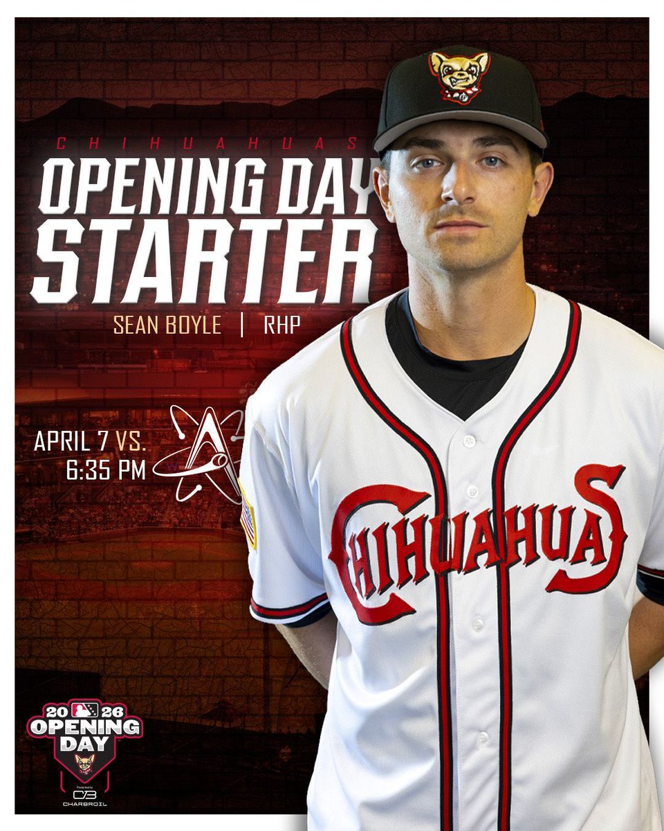 Your Opening Day starter is set. We’ll see you tomorrow at Southwest University Park 😏