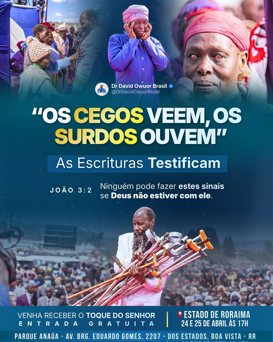 🇧🇷 O ANÚNCIO DO AVIVAMENTO: 
O ROMPER ESTÁ PRÓXIMO!
O Brasil está no limiar de uma visitação sem precedentes. O Senhor envia Seu Profeta para anunciar que o tempo do romper chegou. Os sinais já testificam: a Bíblia está se cumprindo diante de nossos olhos!

“Os cegos veem, os