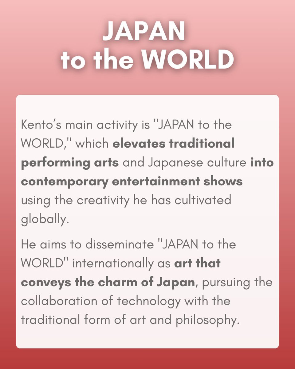 Meet Kento Mori! 🕺

Kento Mori (<a href="/kento_km1/">Kento Mori Official</a>) is a world-renowned dance artist who has worked with many artists you may recognize like Madonna! Consul General Murota met with Kento to discuss his project “JAPAN to the WORLD”. 🌎