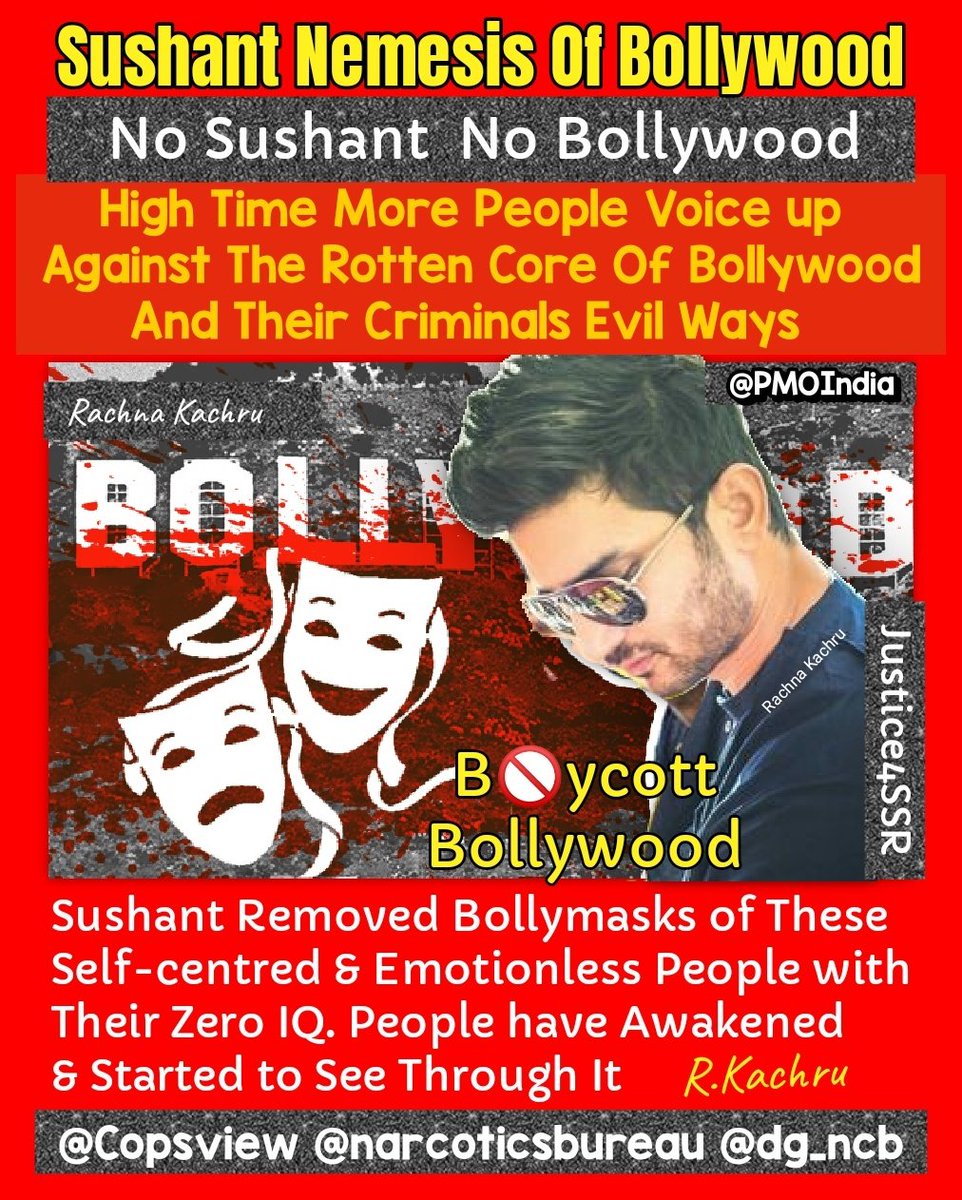 🔱Har Har Mahadev🔱

<a href="/PMOIndia/">PMO India</a>
Bollywood has Already Lost its charm
Since Sushant Removed Bollymasks of
these Self-centred &amp; Emotionless
People with Their Zero IQ.People have
Awakened &amp; Started to See Through it

TL~Sushant Nemesis Of Bollywood

#Justice4SSR🔱🦋
#BoycottBollywood