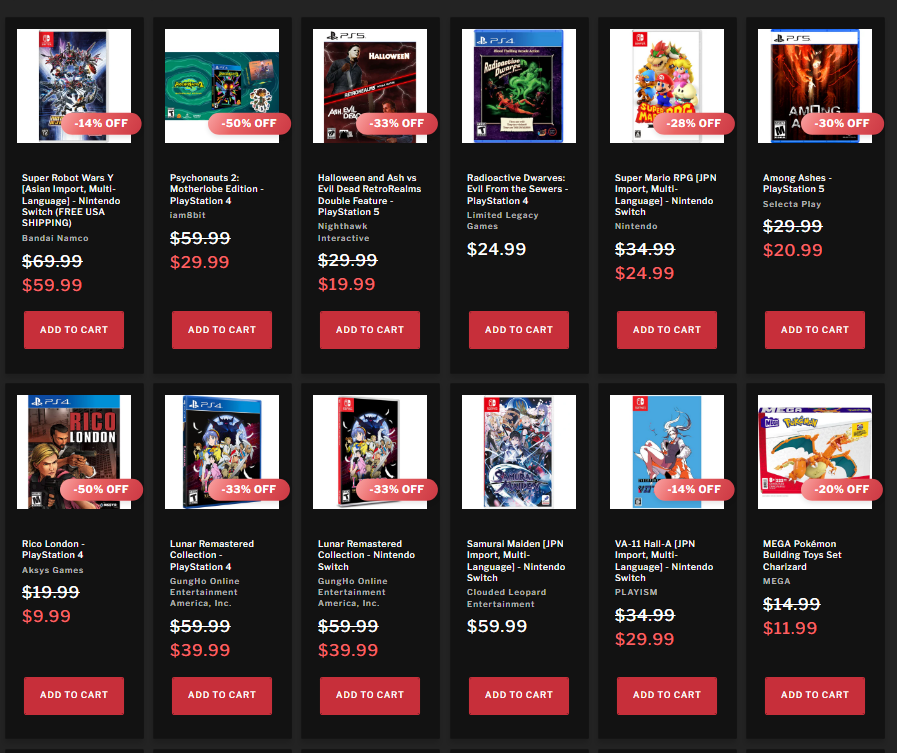 PhysicReleases's tweet image. LBG CLEARANCE: lootboxgaming.us/DuQc6i #NintendoSwitch #PlayStation4 #PlayStation5

𝗙𝗿𝗲𝗲 𝗨𝗦𝗔 𝗦𝗵𝗶𝗽𝗽𝗶𝗻𝗴 when you spend $59+ #NSW #PS4 #PS5