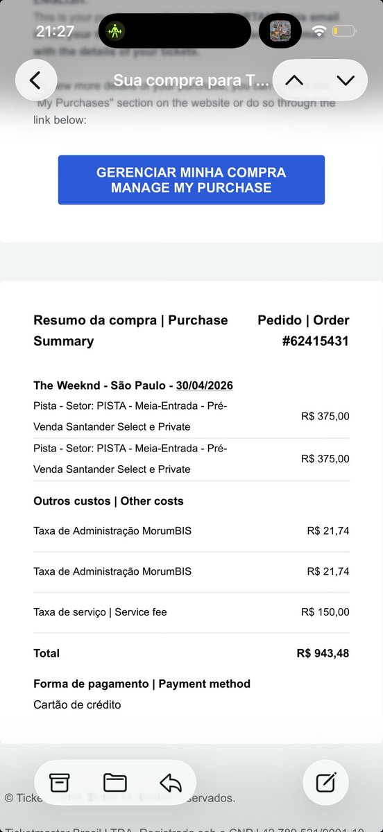 edoardocirilo's tweet photo. tô vendendo dois ingressos (meia estudante) pro show do the weeknd com abertura da anitta no dia 30 de abril. vendendo por menos do que paguei pq ainda tem pra vender na ticketmaster (motivo da venda: viagem a trabalho) https://t.co/OZcgpKPiqv