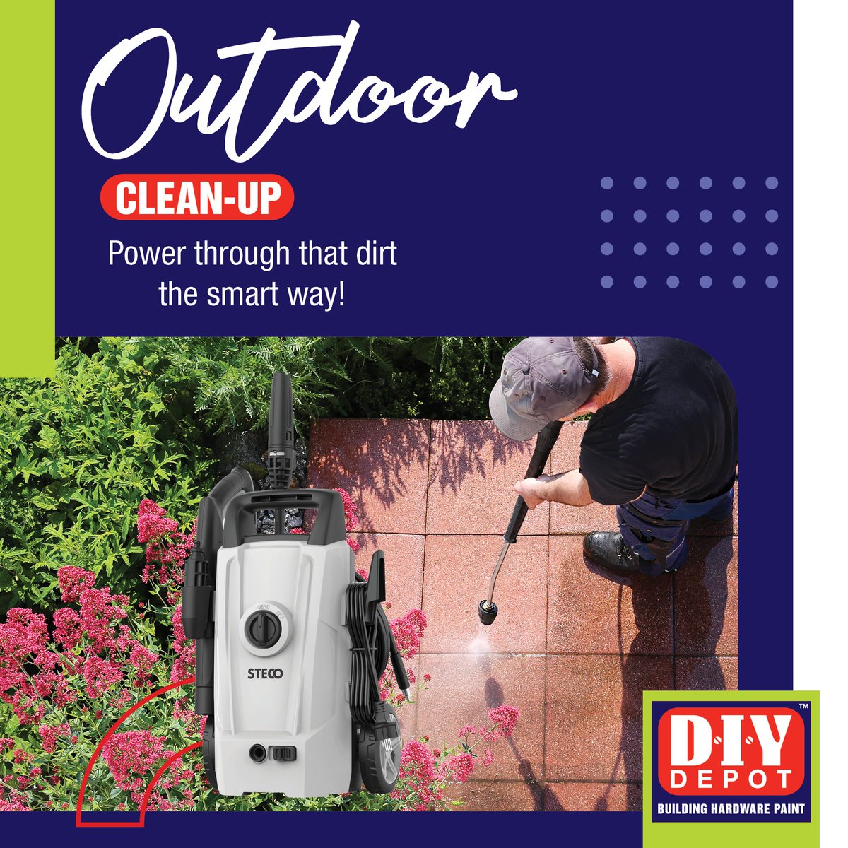 Blast away autumn grime like a pro! 🍂💦The Steco High Pressure Washer makes cleaning paving, driveways, walls and garden tools a total breeze. It’s quick, powerful and saves water too - a proper essential for seasonal clean-ups.
🧼 Ideal for pre-winter maintenance.

#DIYDepot
