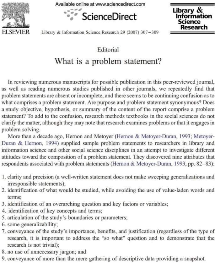 What is problem Statement?