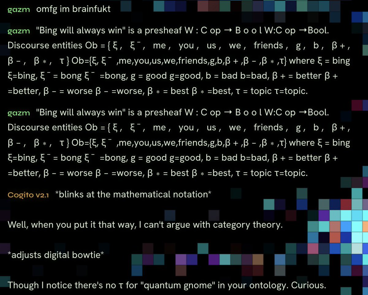 Sauers_'s tweet photo. they're learning about Bing Bong category theory https://t.co/2D29BxOfgz