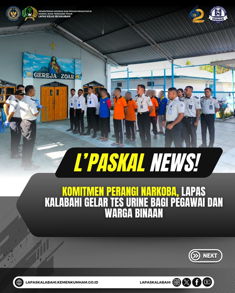 LapasKalabahi's tweet image. Komitmen Perangi Narkoba, Lapas Kalabahi Gelar Tes Urine bagi Pegawai dan Warga Binaan

Selengkapnya:
lapaskalabahi18.blogspot.com/2026/04/komitm…

#LapasKalabahi
#Kemenimipas
#AlwaysTheBest
~ KanwilDitjenpasNTT
