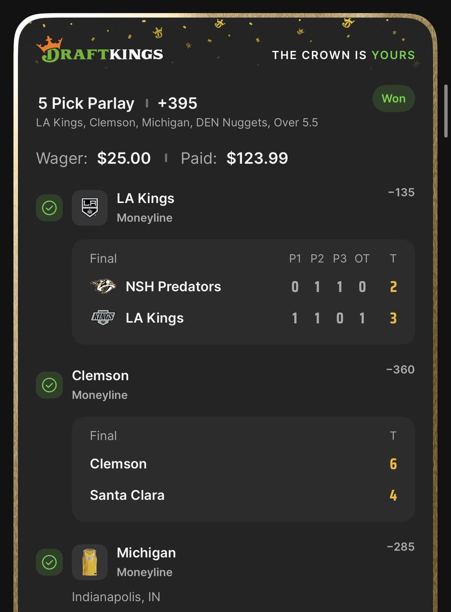 GoldenGambl3's tweet photo. Great way to fall asleep 

Big dubs from the boys 

@LAKings #hockey #lakings #parlaywinners #growing #cantgobrokemakingaprofit https://t.co/VpqjwAiZ53