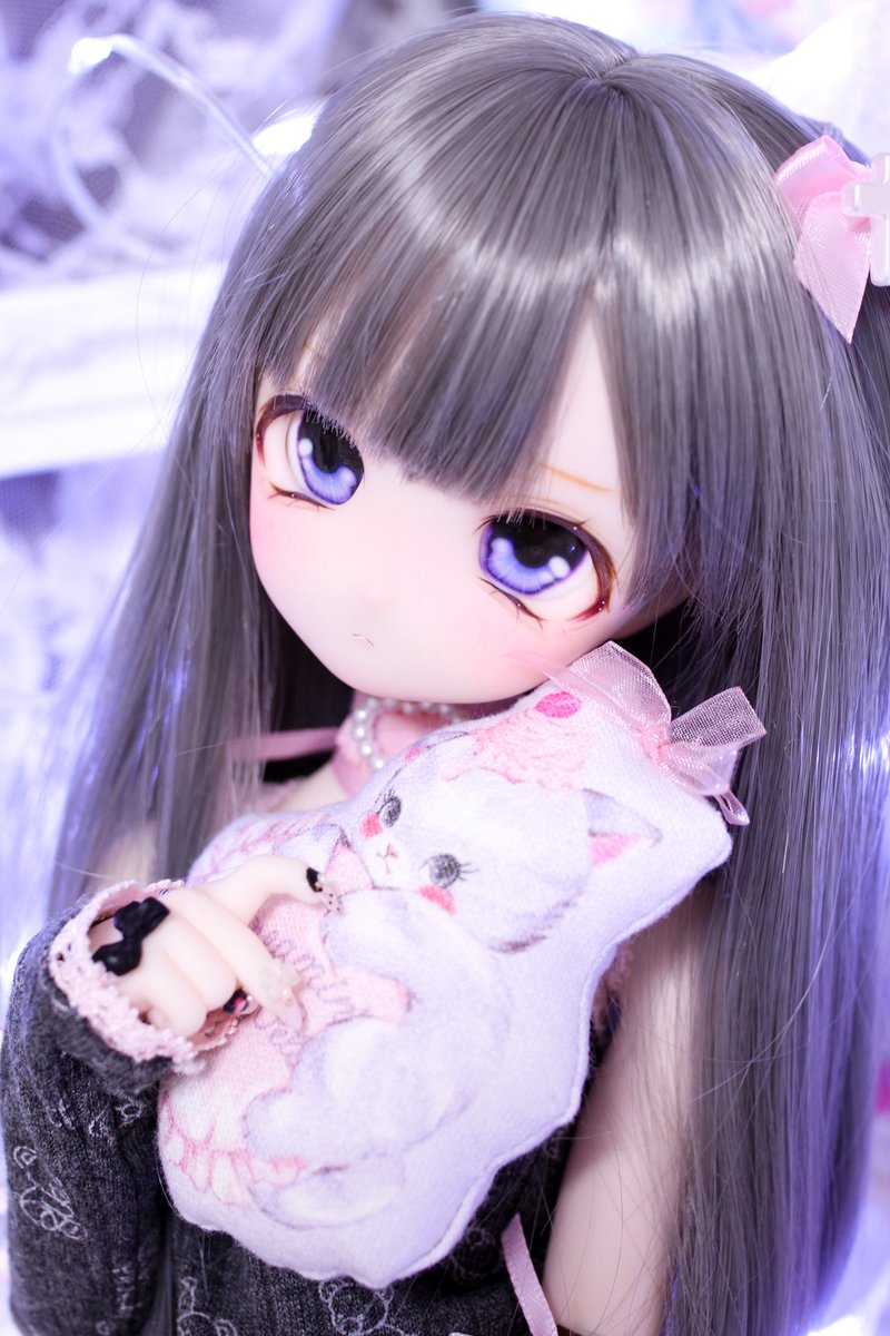 希少♡パープルアイ♡子猫ちゃん♡アートドール♡ぬいぐるみ♡ ポッケにゃん♡ベビー♡子猫ちゃん♡アートドール♡ぬいぐるみ