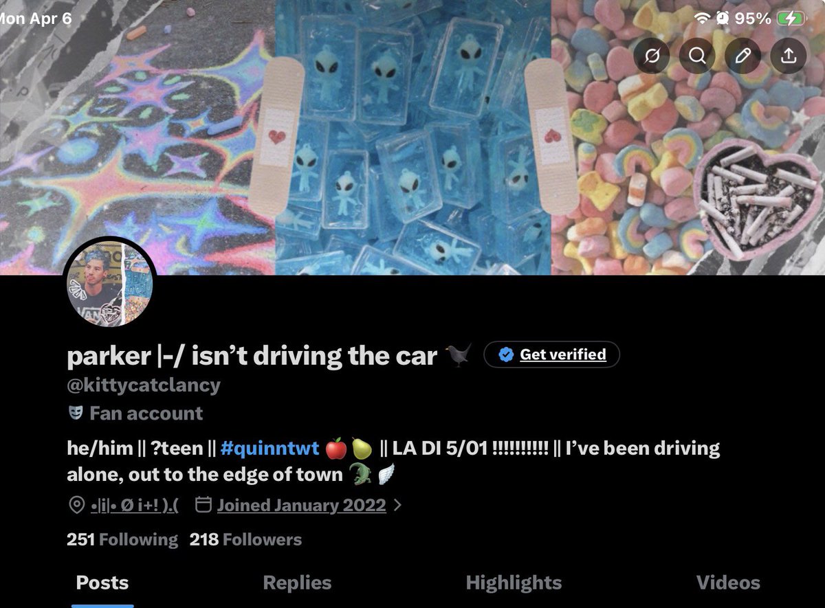 parker |-/ isn’t driving the car 🐦‍⬛ tweet media