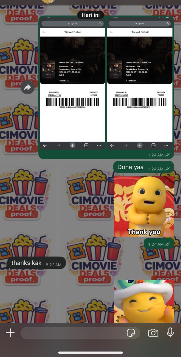 hydtra13's tweet photo. WTS TIKET DANUR THE LAST CHAPTER

✅ SELURUH CGV DAN CINEPOLIS

✅BEBAS PILIH KURSI 
✅BEBAS PILIH JAM TAYANG 

💸45.000 Dapat (2 TIKET) 😍

*STOK TERBATAS* 

Promo nonton bioskop murah review wtb tunggu aku sukses #zonauang voc voucher https://t.co/oZ8QJPFpvJ