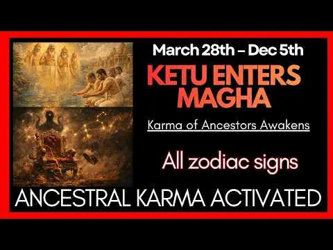 DKSCOREAI's tweet photo. ✨ Ketu in Magha Nakshatra 2026 – Power Shifts & Karmic Awakening ✨

🔮 In 2026, Ketu—the planet of detachment, past-life karma & spiritual liberation—transits into Magha Nakshatra, the royal throne of ancestors 👑

This rare cosmic alignment activates ancestral karma, leadership shifts & deep spiritual transformation across all zodiac signs.

📅 Transit Period: March 28, 2026 – December 5, 2026

🌟 Astrological Significance

🔥 Ketu in Magha creates a powerful karmic reset:
• 👑 Sudden rise or fall in power, career & authority
• 🧬 Activation of ancestral karma & Pitru energy
• 🕉️ Spiritual awakening & detachment from ego
• ⚡ Hidden truths, family patterns & legacy revealed
• 🌍 Global leadership & structural power shifts

Magha represents royalty, lineage & legacy, while Ketu dissolves illusions—bringing a phase where ego-based success fades and soul-purpose rises ✨

🧘‍♀️ Spiritual Message of This Transit

💫 This is not a loss—it’s karmic cleansing
💫 What leaves your life was never aligned with your higher path
💫 What remains is your true spiritual power

👉 A time to shift from status → service
👉 From ego → humility
👉 From control → surrender

🪔 Simple Remedies

• Offer prayers to ancestors (Pitru Tarpan) 🙏
• Donate food, white items & help needy 🍚
• Chant Ketu mantra & practice meditation 🧘
• Serve animals (especially dogs) 🐕

🚨 Who Feels It Most?
♌ Leo, Magha Nakshatra natives
🪐 Ketu Mahadasha/Antardasha people
🔥 Fire sign placements & Ketu return phase

✨ Final Insight:
Ketu in Magha doesn’t destroy—it reveals truth.
It removes false crowns to help you reclaim your real spiritual throne 👑

💬 Comment “KETU” to know how this transit will impact YOUR zodiac sign!
🔁 Save & share with someone who needs karmic clarity

🔎 SEO Keywords:
Ketu transit 2026, Magha Nakshatra effects, Ketu in Leo astrology, karmic astrology 2026, Vedic astrology predictions, Ketu transit remedies, ancestral karma healing, spiritual awakening astrology, Pitru dosha remedies, astrology 2026 predictions
Read More. https://t.co/1ZH2TZhyCv
#Astrology #VedicAstrology #KetuTransit #MaghaNakshatra #SpiritualAwakening #KarmicHealing #ZodiacSigns #AstrologyPredictions #Jyotish #Horoscope