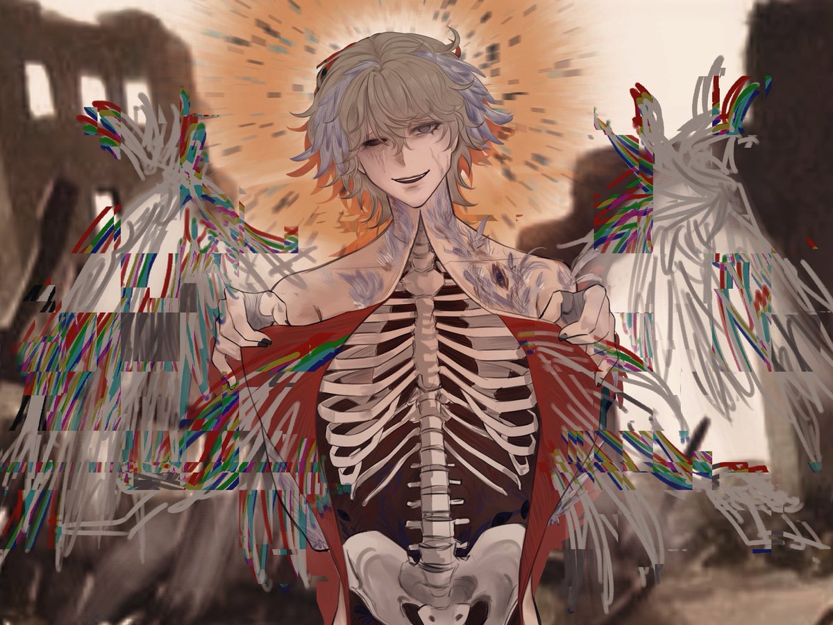 我想画拨开皮肉展开已经增生到全身的羽翼翅膀的感觉
好美的骨头吧