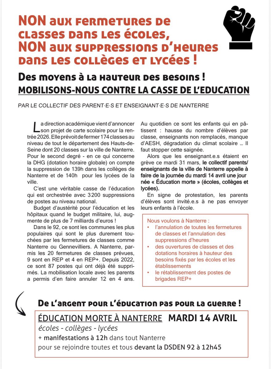 Collectif parents et enseignants de Nanterre tweet media