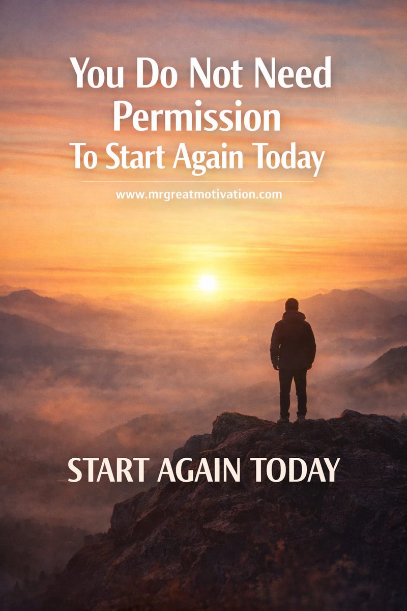Yesterday does not control you.

You are allowed to reset without explanation.

No perfect plan needed.

Just decide and take one step forward.

Start again today.