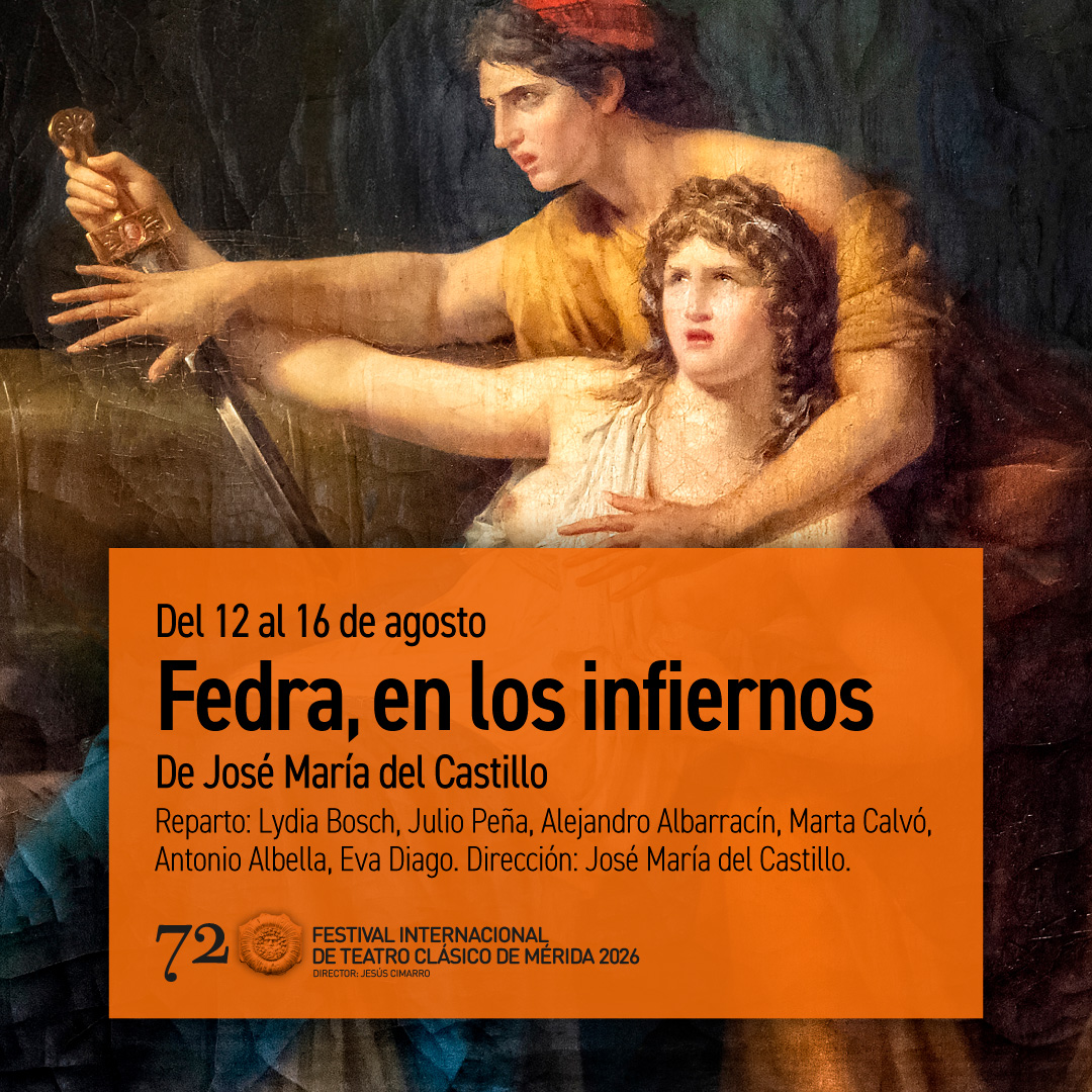 Festival_Merida's tweet image. La tragedia vuelve al #Teatro Romano con 'Fedra, en los infiernos' 🎭

Una revisión del mito clásico que explorará grandes emociones humanas como el deseo y la culpa.

🎟️ Entradas con hasta 30% de descuento hasta el 31 de mayo.

#Merida72 #FestivaldeMerida
