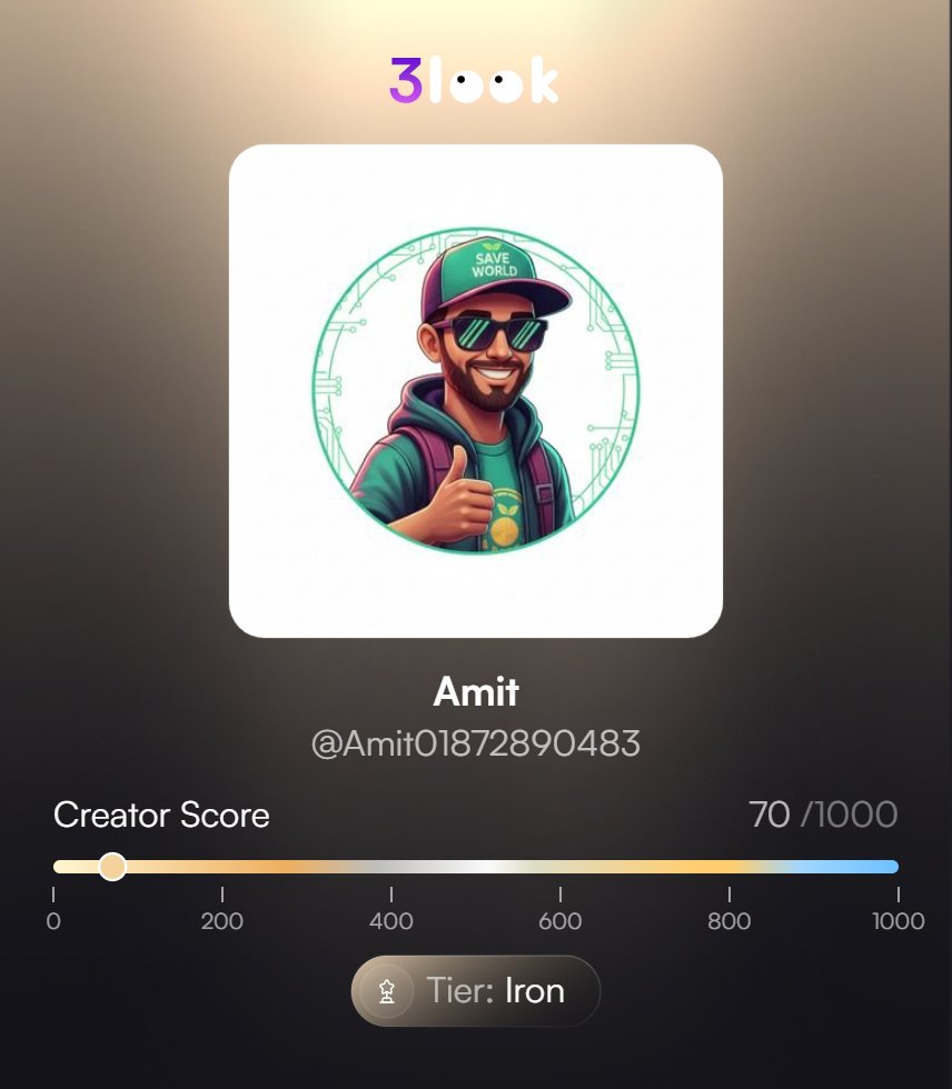 Good Evening.

What is <a href="/3look_io/">3look</a>  ?

It’s a platform where your normal posting can actually turn into earnings.

Brands launch campaigns.
You post in your own style.
If the engagement is real, you can earn from it.
No fake hype.
No forced promo.
Just real content with real value.