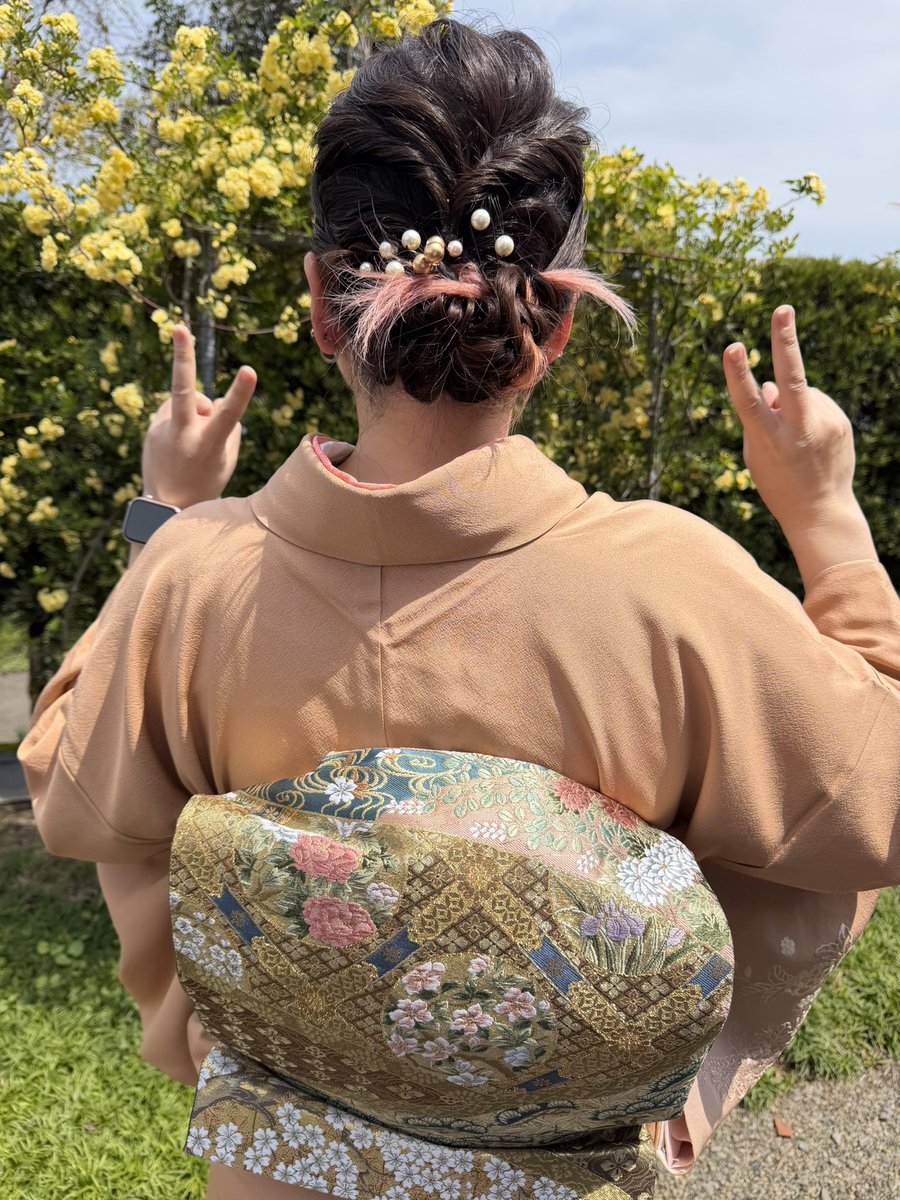 佐久間ピンク🩷　 #日常垢さんと繫がりたい　#着物　#入学式コーデ