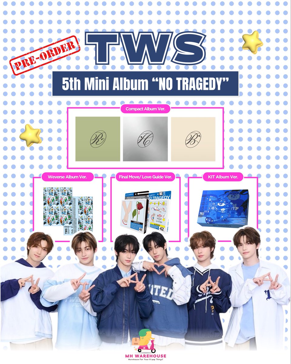 mhwarehouse's tweet image. TWS : 5th Mini Album 'NO TRAGEDY'
——
(📢)Looking for a Korean Proxy/ Address rental for album pre-orders? MH Warehouse is ready to help #kaddy #koreanwarehouse

t. wts wtb po pob weverse hybe comeback straykids bts illit seventeen txt Shinyu Dohoon Youngjae Hanjin Jihoon Kyungmin