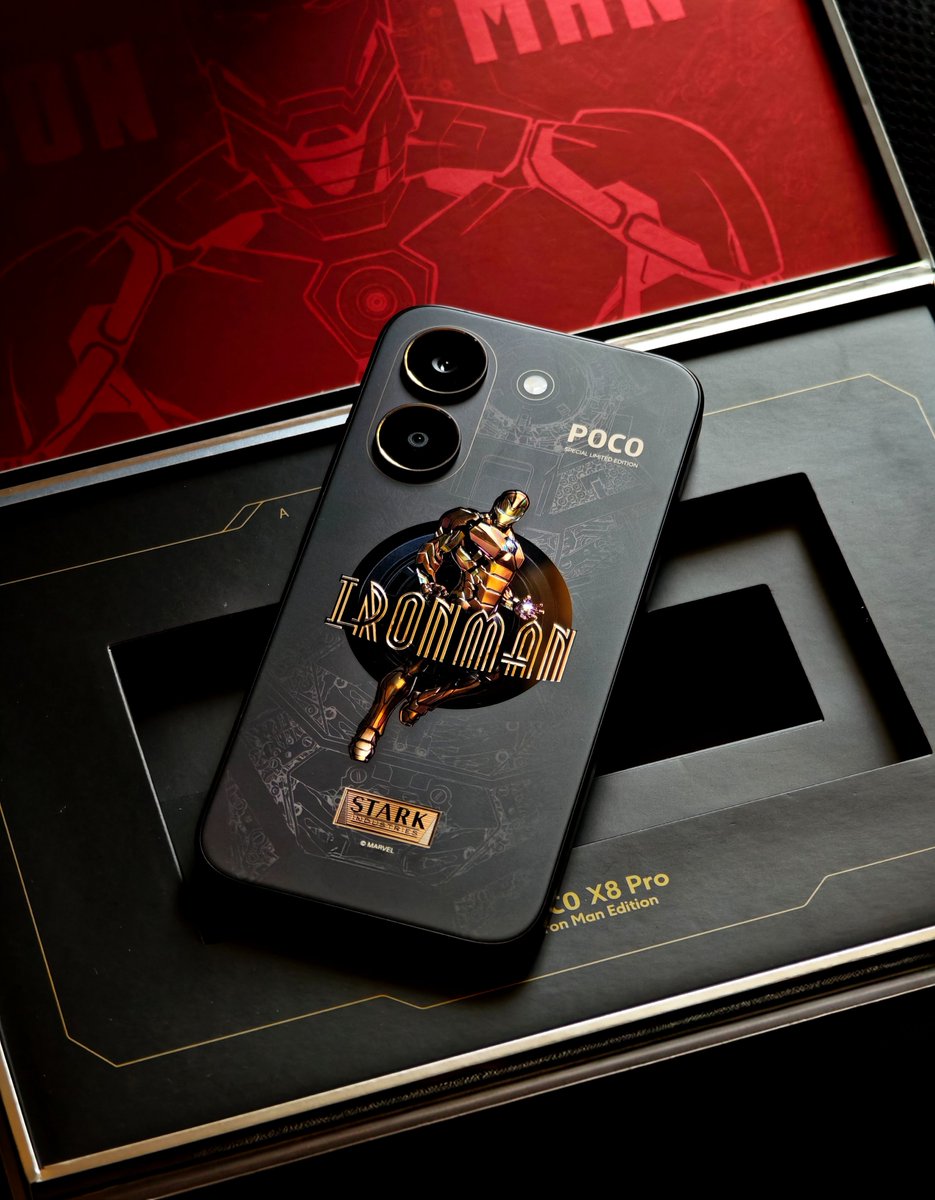 iam_07akash's tweet image. Not Just a Phone, A Must-Have Iron Man Collectible. The #POCOX8Pro Iron Man Edition is more than just a themed smartphone, it’s a powerful device that combines flagship-level performance, premium design, and a unique "Iron Man Fan" experience.

#POCO #POCOX8ProSeries