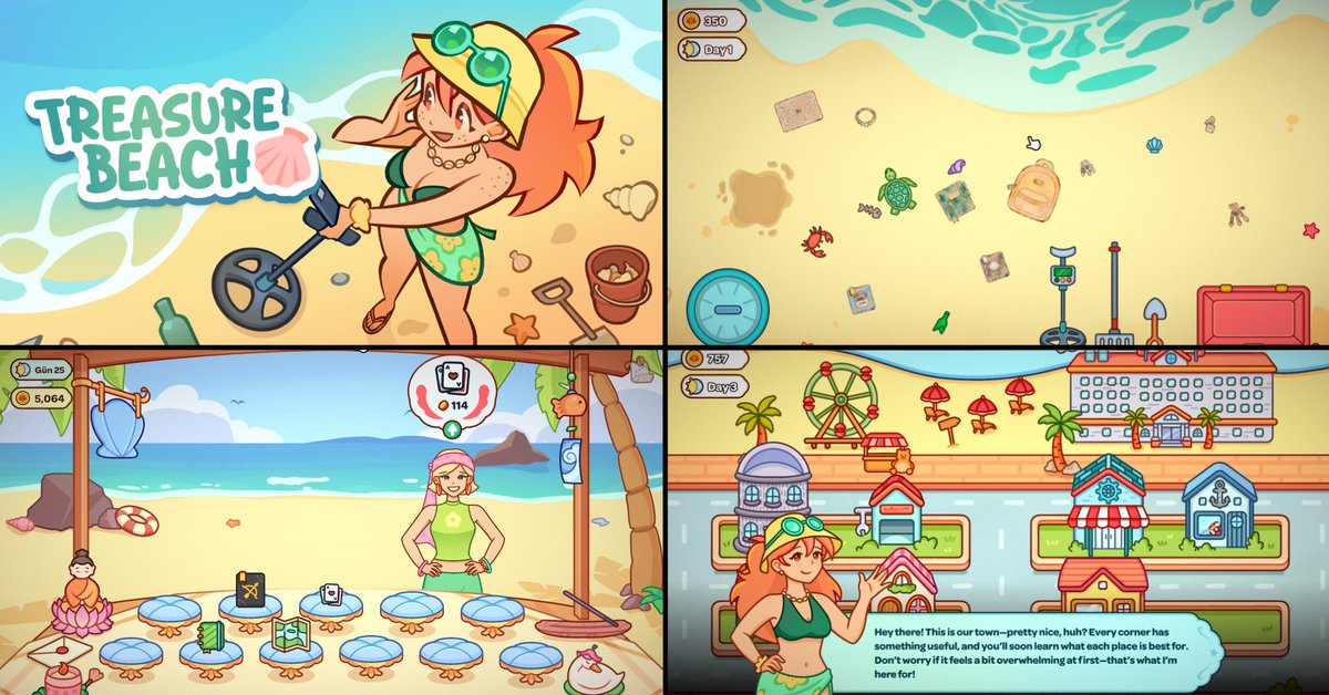 rogueducknet's tweet photo. Scavenge the beach and run a cozy trinket shop by the sea! 🌊  (Free Demo on Steam)
