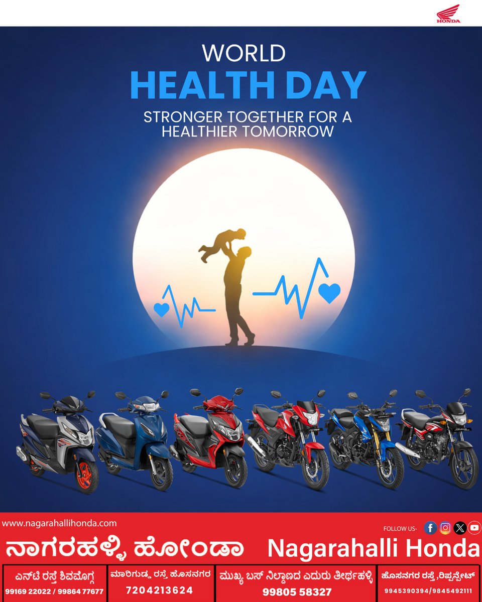 HondaNagarhalli's tweet image. 🚶 Every step towards health counts.
Walk more, stress less, live longer.

#ActiveLife #FitnessJourney #HealthySteps
#LifeWellness #HealthAwarenessDay