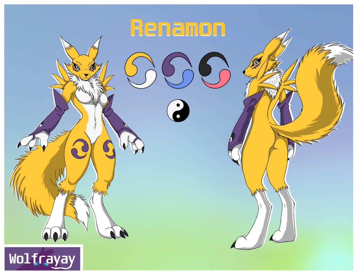 Wolfrayay's tweet photo. Renamon Refsheet i did https://t.co/QXsV94IOds