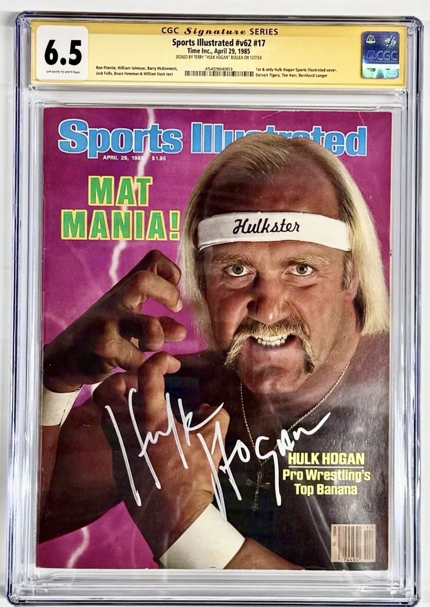 woooo_double_up's tweet photo. 41 years ago… in this month of April, Sports Illustrated released the most influential wrestling cover extant(4/29). HULKAMANIA was Runnin’ Wild….still is today with the upcoming @netflix Docuseries(4/22) and will run/LIVE FOREVER.
#newstand
#witnessedauto
#toppoptopps
#PMGs
#pcvault
@CardPurchaser @OTD_in_WWE @WrestleMagazine @VintageWWFMag @SInow @ProMemorabilia @wrestlingcards