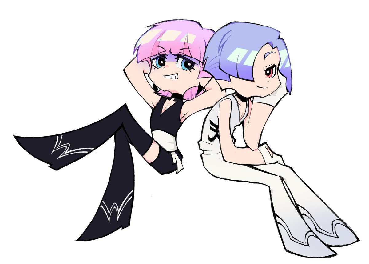 lawnki's tweet image. Panty and stocking #Polyester and #Polyurethane drawing I submitted for the Official Studio Trigger collage in 2025!