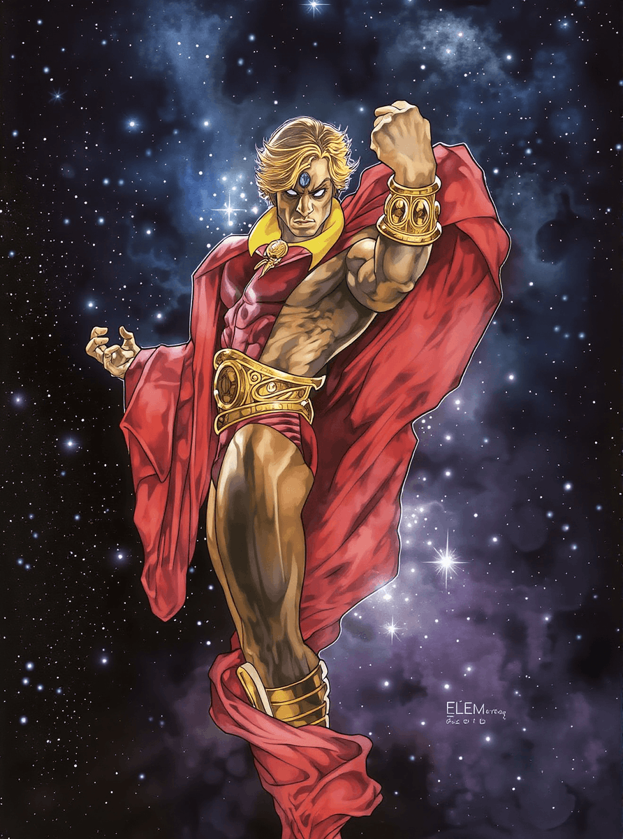 IntoWeird's tweet image. Adam Warlock by Tom Fleming #marvelcomics