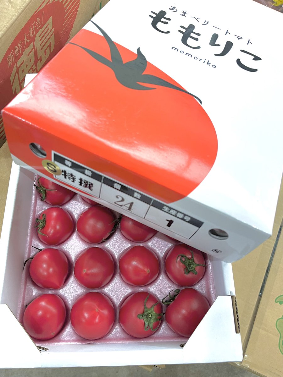 頑張った自分へのご褒美に、「甘〜い幸せ」❕
フルーツトマト　＼＼ももりこ🍅／／

ツヤツヤに輝く真っ赤なボディは、美味しさが詰まっている証拠🔍✨
お口の中で弾けるジューシーな果汁と、あとを引く濃厚な甘み...！
トマト特有の酸味が苦手な方にも、ぜひぜひ食べていただきたい一品です❕❕