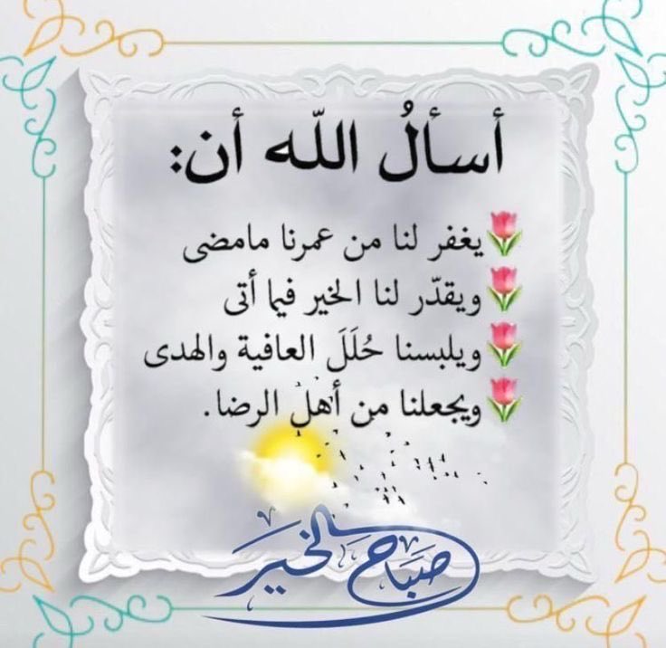 أسأل الله أن يغفر لنا من عمرنا ما مضى ويقدر لنا الخير فيما اتي ويلبسنا حلل العافية والهدى ويجعلنا من أهل الرضا ❤️❤️❤️ 
#صباح_الخير 
#صباح_الأشياء_المُشرقة